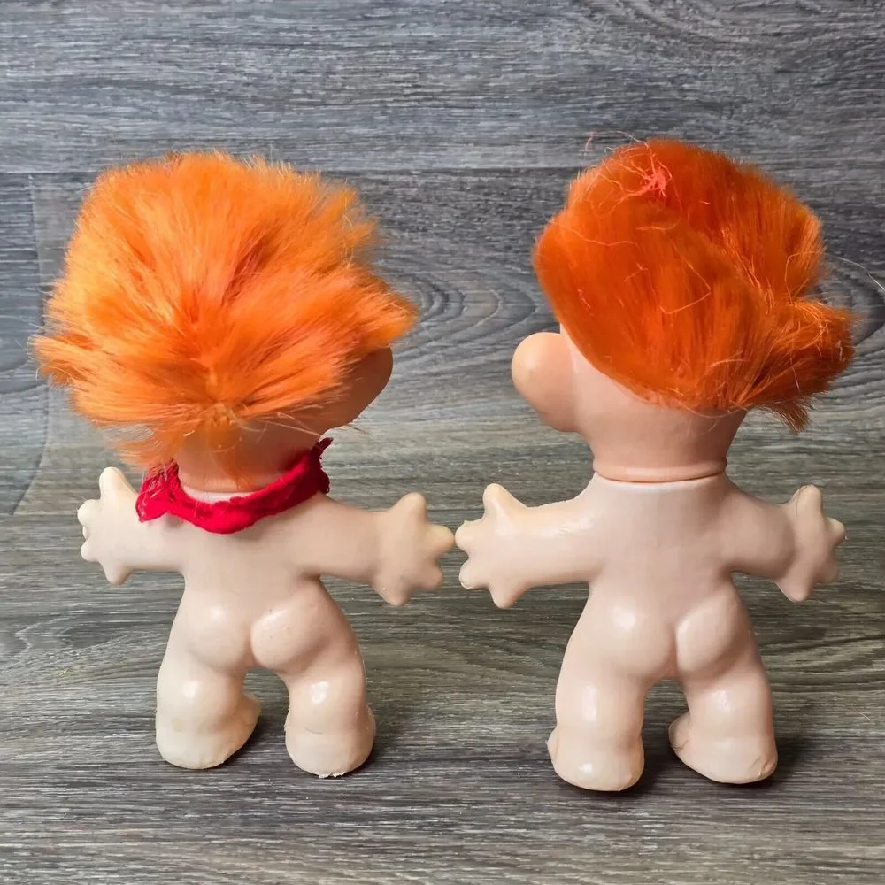 Vintage‎ Troll Doll 1968 LEFLEX Made in France Lot of 2 Norwegian Troll Fantasy
